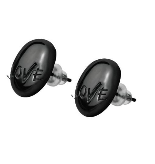 Stainless Steel Earrings black PD *TEEN LOVE*