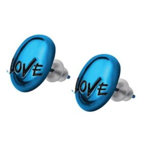 Stainless Steel Earrings blue PVD *TEEN LOVE*
