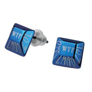 Stainless Steel Earrings blue PVD *WTF*