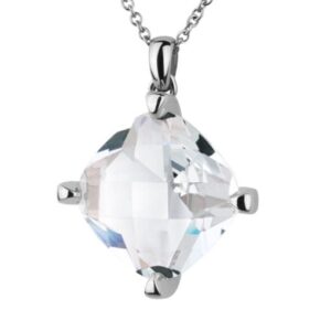 Stainless Steel Pendand with white glass *Hypnotique*