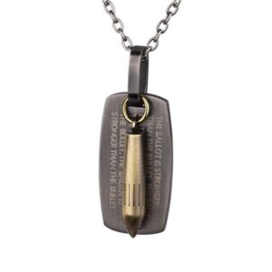 Stainless Steel Pendant antique PVD *Ballot & Bullet*