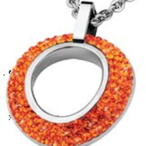Stainless Steel Pendant with orange Swarovski Elements *Tramonto*