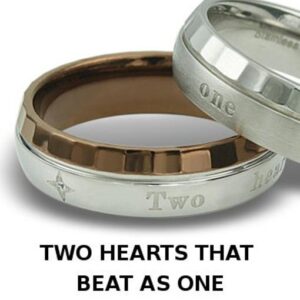 Stainless Steel Ring coffee color  *Two hearts that beat as one*
