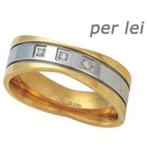 Stainless Steel Ring gold PVD with crystals *Babi*