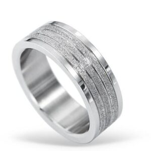 Stainless Steel Ring sand effect  *Sogni e desideri*