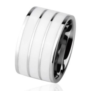 Stainless Steel Ring white *Pianoforte* 2