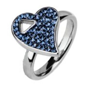 Stainless Steel Ring with blue Swarovski Elements *Nocturne*