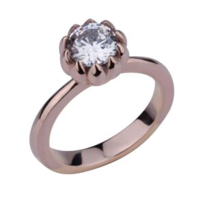 Stainless Steel Ring with Crystal *Bud*