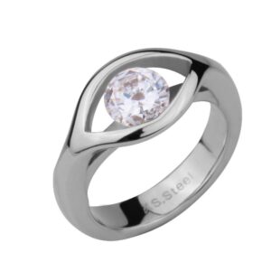 Stainless Steel Ring with crystal *Eye*