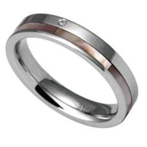 Stainless Steel Ring with Nacre *Pearl of Love*