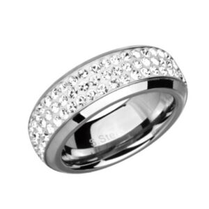 Stainless Steel Ring with white Swarovski Elements *Adagio*