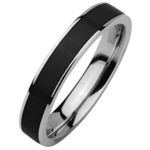 Stainless Steel ring with black PVD "GLAM ME"