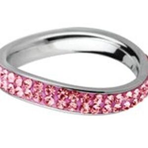 Stainless Still Ring with pink Swarovski Elements *La vie en rose*
