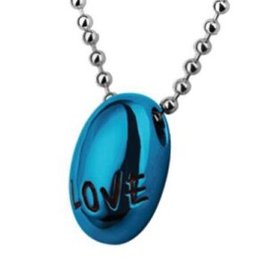 Stanless Steel Pendant blue PVD *TEEN LOVE* 8*8*2 mm