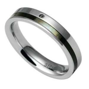 Stanless Steel Ring with nacre *Pearl of Love*