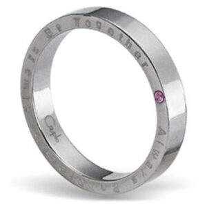 Stanless Steel Ring with rose crystal *Always be together*