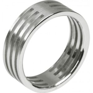 Anello  in acciaio chirurgico intarsiato unisex (cod.RSSC29)