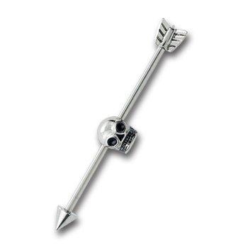 Stainless Steel Piercing Barbell Skull (cod.BRDT07)