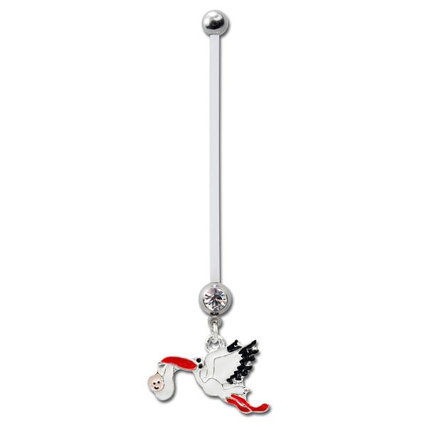 Stainless Steel Piercing Belly Flexible Bar Pregnancy  (cod.PTPN01)