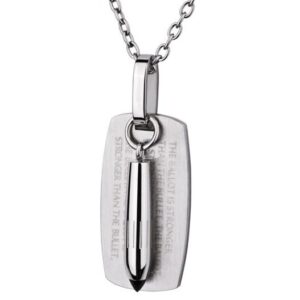 Stainless Steel Pendant *Ballot & Bullet*