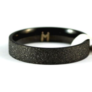 Stainless Steel Ring black sand effect *Glitter*