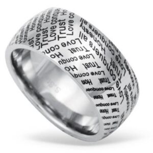 Stainless Steel Ring *Trust Honesty Love*