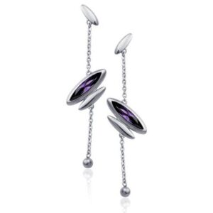 Stainless Steel Earrings with purple crystals *Femmina*