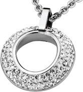 Stainless Steel Pendant with white Swarovski Elements *Sfera di cristallo*